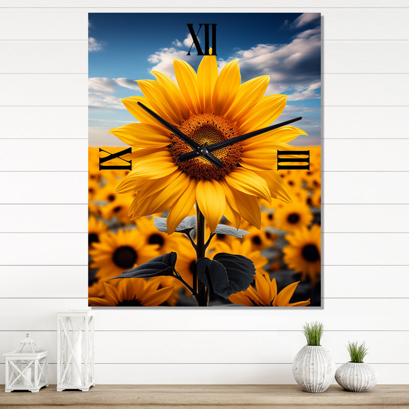 Horloge murale jaune, Grand