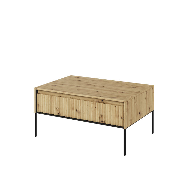 Amarian Four Leg Coffee Table with Storage, Oak Artisan