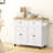 Kitchen Island on Wheels, Rolling Cart with Rubberwood Top, Spice Rack, Towel Rack and Drawers for Dining Room-456980981