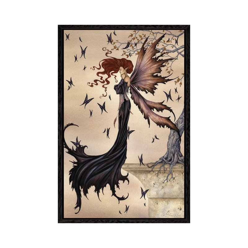 Mystique by Amy Brown - Print on Canvas, 101.6cm H x 66.04cm W x 3.81cm D, Black Framed