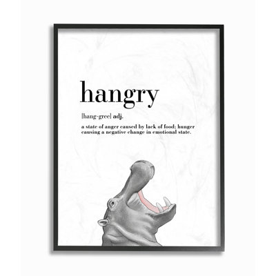 «Hangry Définition Hippo Animal Dessin Word Design», art textuel