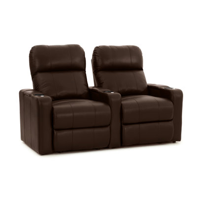 Upholstered Home Theater Seating with Cup Holder