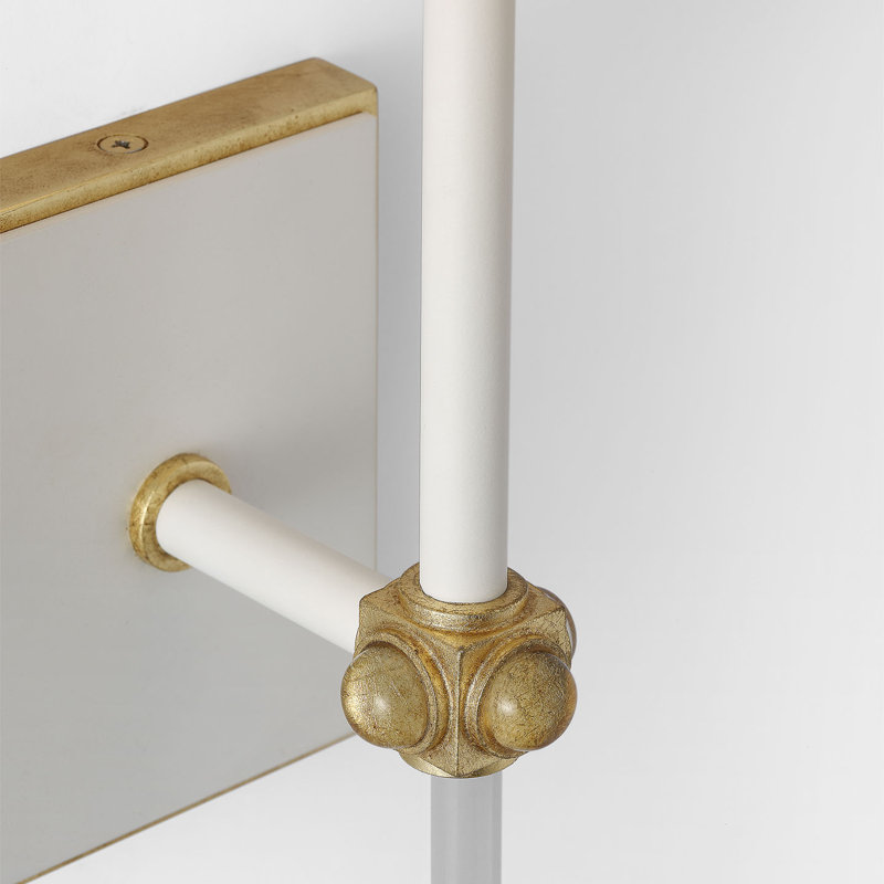 Julie Neill Lucia 21" Cordless Sconce with Linen Shade, Matte White/ Crystal
