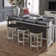 Colburn 4 Piece Console Table Set w/ 3 Stools & Charging Station