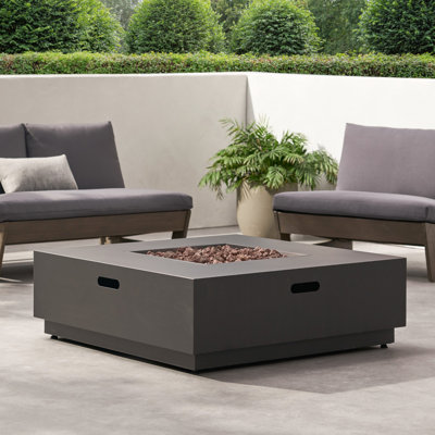 Foyer carré 40 po - Fer dans les tons de brun et d'or, 39 po x 39 po x 13,45 po, 66,33 lb, finition attrayante pour l'extérieur, 39 po x 13,45 po, ornement