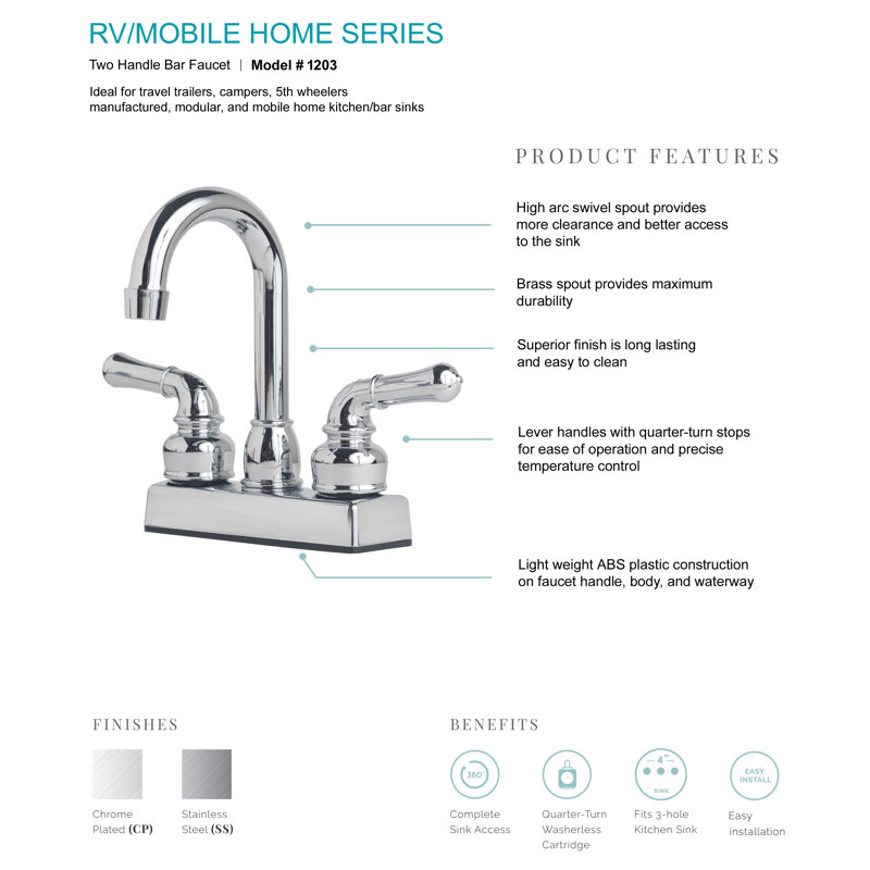 Laguna Brass RV/Mobile Home Kitchen Faucet, Stainless Steel