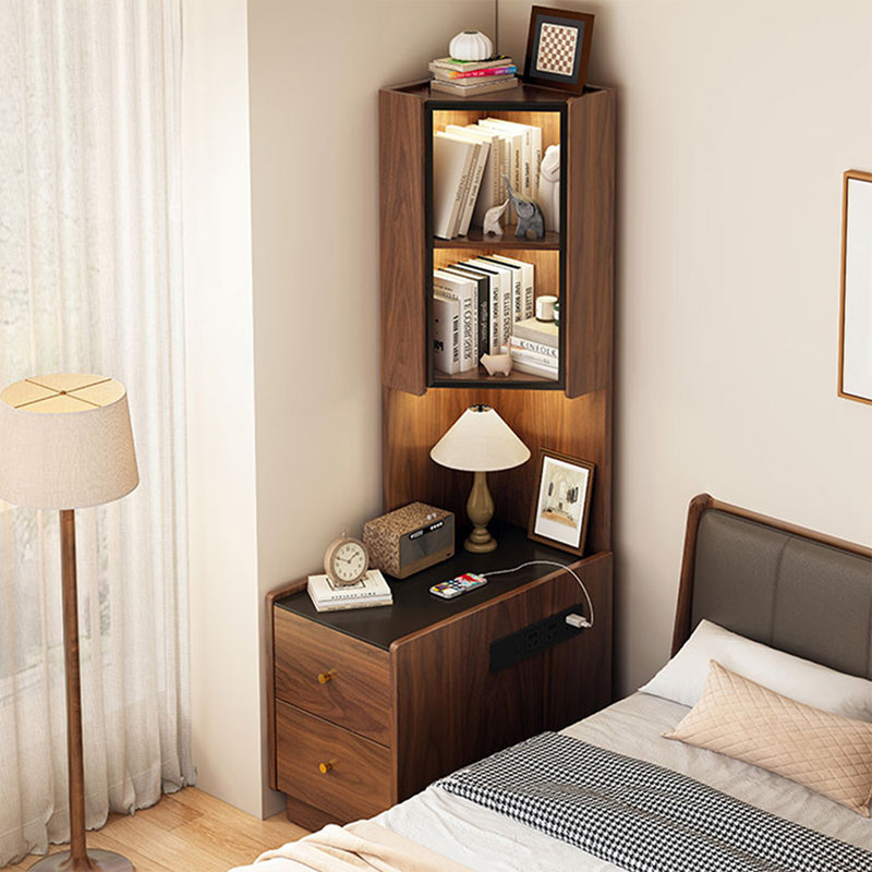 Bibliothèque standard en noyer manufacturé moderne, (5 tablettes) H 64,96 po x l 23,62 po x P 15,75 po