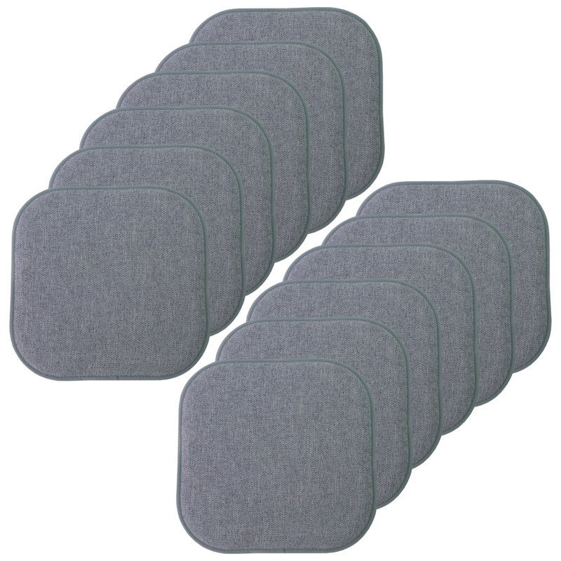 Alexis Memory Foam No Slip Back 16" x 16" Chair Pad Cushion, Blue/Gray, 12-Pack