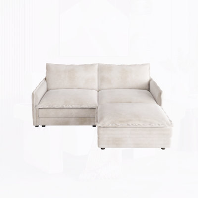 Loveseat Sofa Couch L-Shaped Sectional Sofa with Ottoman for Living Room