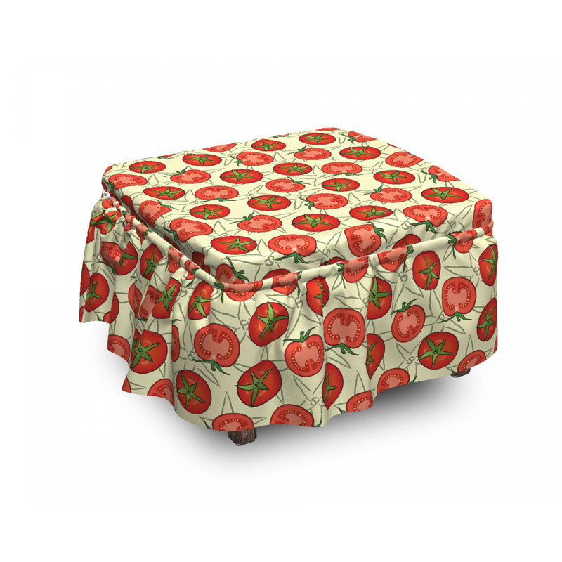 Housse pour repose-pieds tomates avec feuilles