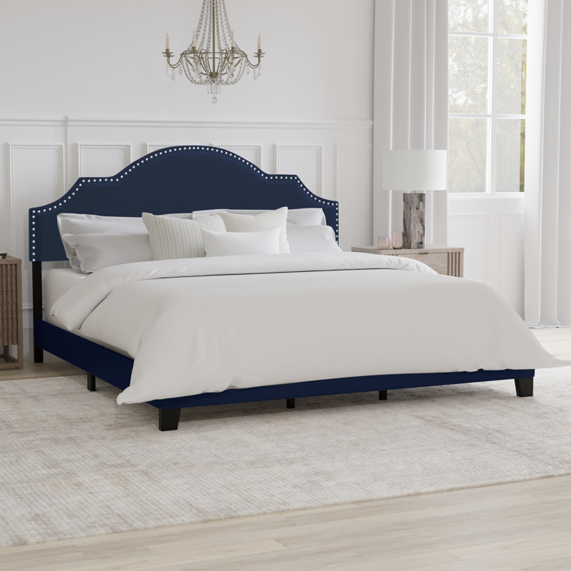 Lit tapissier Bolser, Très grand, Bleu marine