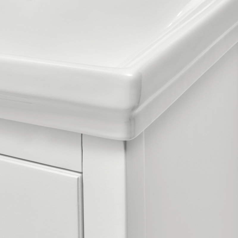24'' White Freestanding Bathroom Vanity with Ceramic Top