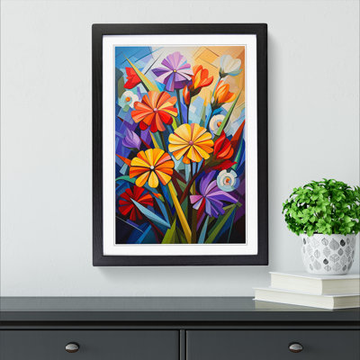 Wildflowers Cubism - Framed Print
