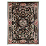 High-Quality Hand-Knotted Black Area Rug
