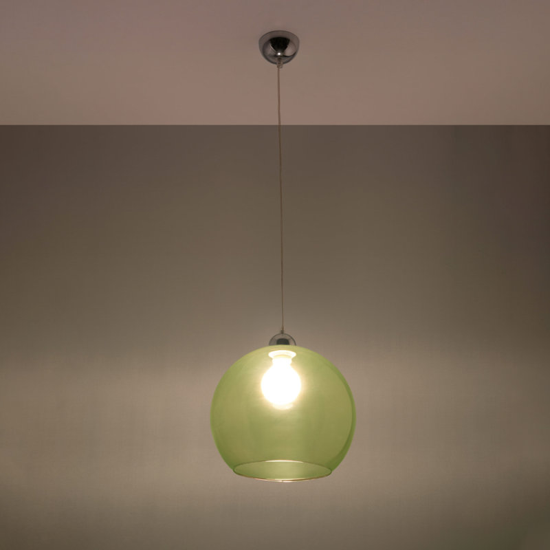 1 - Light Stainless Steel Pendant, Green