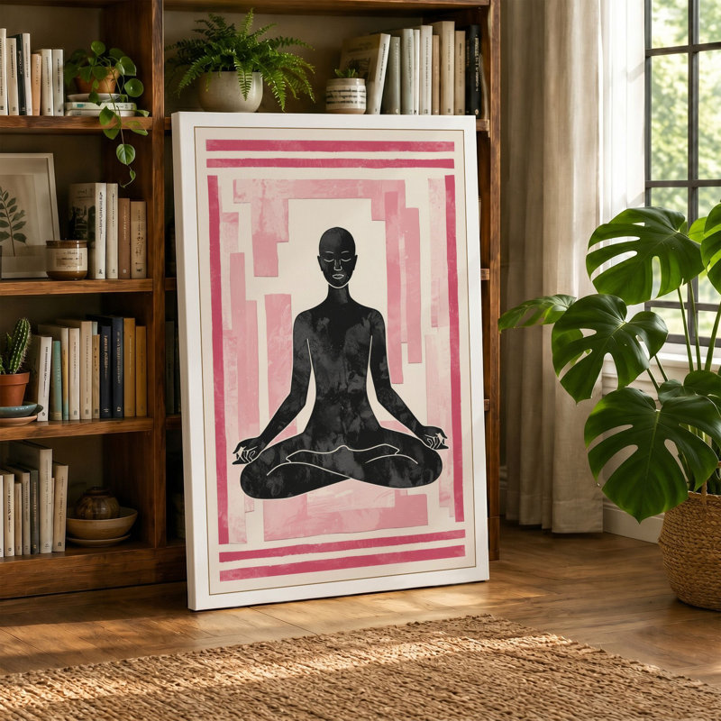 Meditation in Geometry Minimalist - Wrapped Canvas, 24x16 - 61.0 x 40.6 cm, Taupe Border