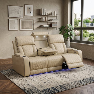 Canapé inclinable en cuir 82 po Fauzia