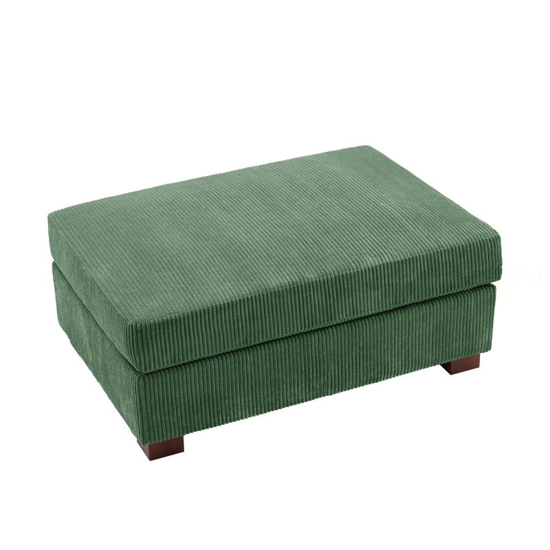 105.9cm Wide Square Solid Colour Standard Ottoman, Hunter Green