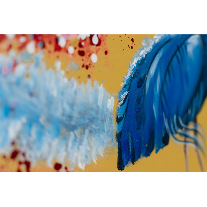 Floral Peacock - No Frame Rectangle Painting on Canvas