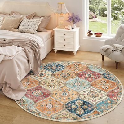 Tapis lavable vintage à motif floral pour l'entrée de la salle de bain