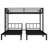 Metal Triple Bunk Bed Twin over Twin and Twin Bunk Bed with Ladder Convertible 3 Bunk Bed Frame (Black)
