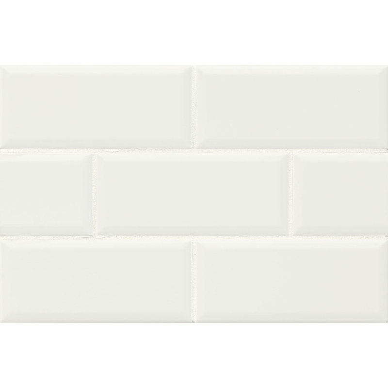Carreau de céramique 4 "x 10" Nantucket, Blanc glacé brillant