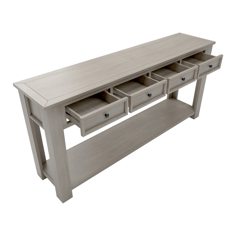 Console Table/Sofa Table With Storage Drawers And Bottom Shelf For Entryway Hallway (Gray Wash), Gray Wash