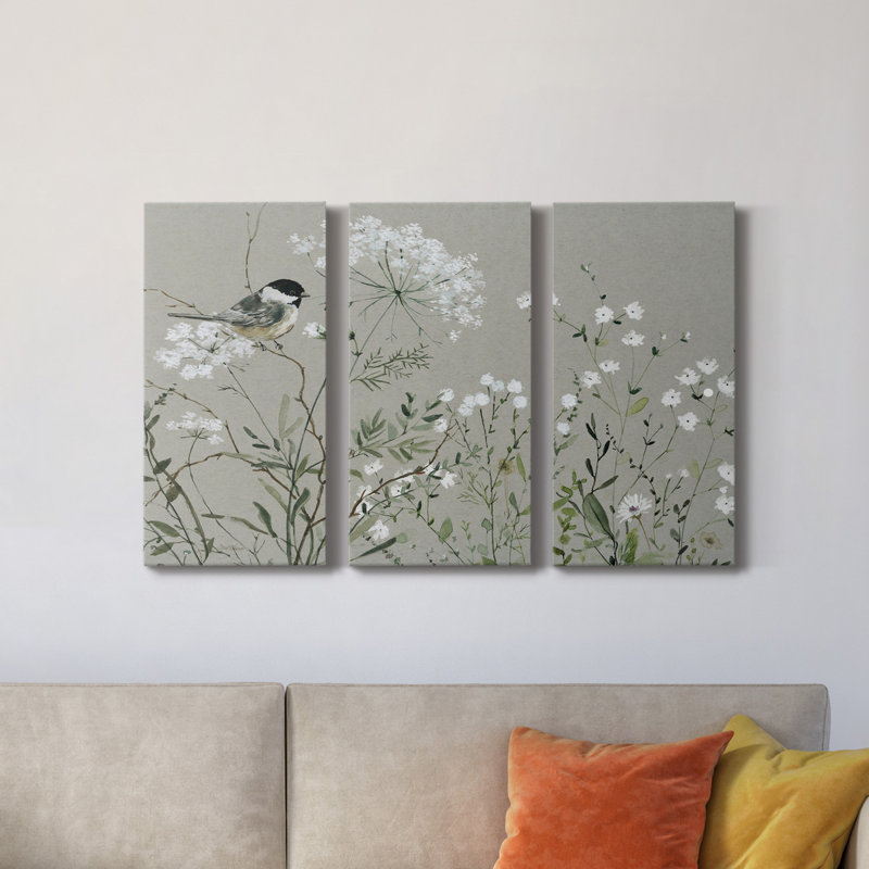 Bouquet Of Grace Meadow I - Ensemble de 3 toiles tendues, H 60 po x l 120 po x P 1 po