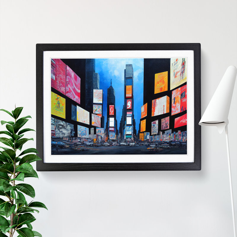 Times Square Vol.4 - Single Picture Frame Print, 46cm H x 64cm W x 2cm D, Black Framed