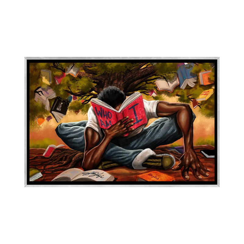 " Tree Of Knowledge " by DionJa'y, Silver Framed, 26" H x 40" W x 1.5" D