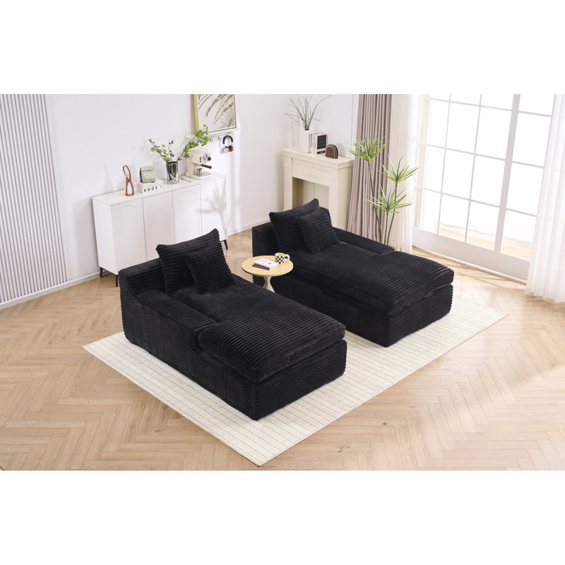 Fauteuils inclinables modernes en velours côtelé, peu encombrants, pour le confort de la maison, Velours côtelé noir