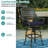 9-piece Outdoor Patio Swivel Bar Set, All Weather Cast Aluminum High Top Patio Bar Furniture With 8 Cushioned Swivel Bar Stools, Large 64" Square Patio Bar Height Table, 2.2" Umbrella Hole-1572529520