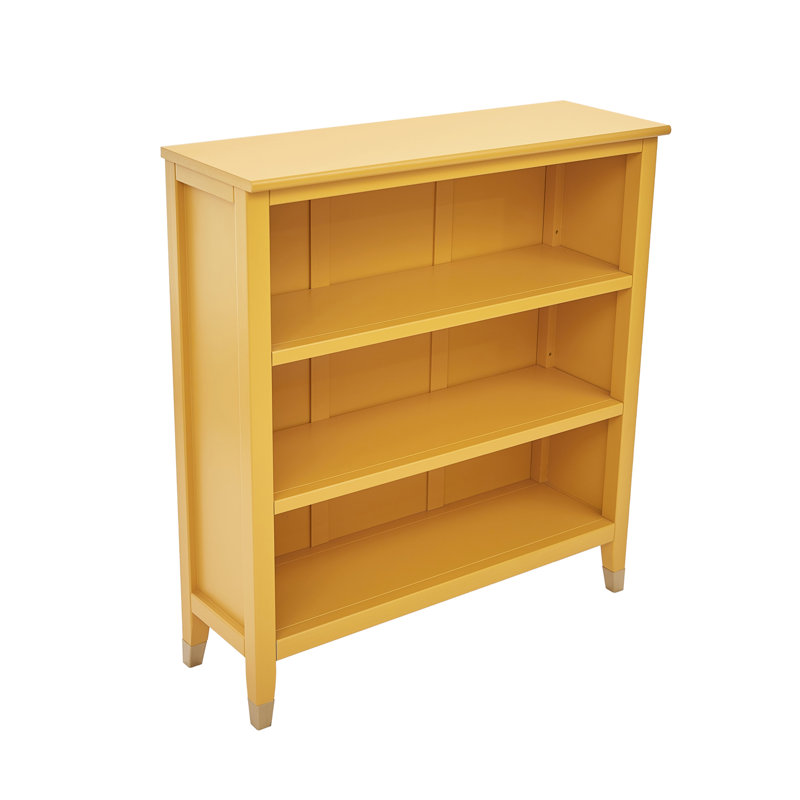 Bookcase, (3 Shelves) 38" H x 35" W x 12" D, Mustard