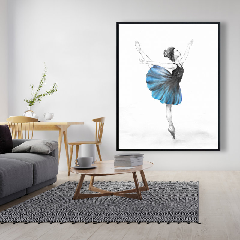 Small Blue Ballerina Print On Canvas