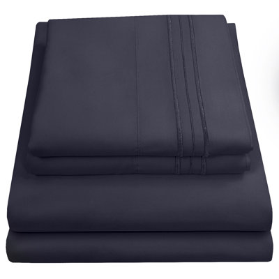 Luxurious Classic Soft Solid 1800 Series Microfiber Sheet Set, Various Colors and Sizes
