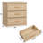 Night Stand With 3 Drawer 26" Fluted Wooden Tall Nightstand Metal Handle For Bedroom Living Room Bedside Table Modern Style Furniture-644514130