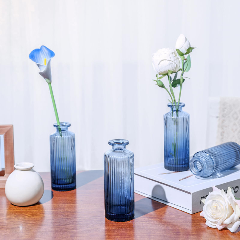 Ensemble de 12 vases en verre Bud, Bleu