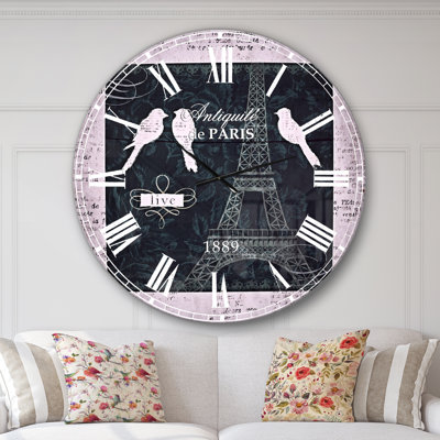 Paris Vintage Collage II - horloge murale traditionnelle