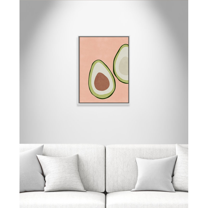 Avocat tranché - reproduction d'art, H 25,5 po x l 19,5 po x P 2 po, Toile blanche encadrée, Toile