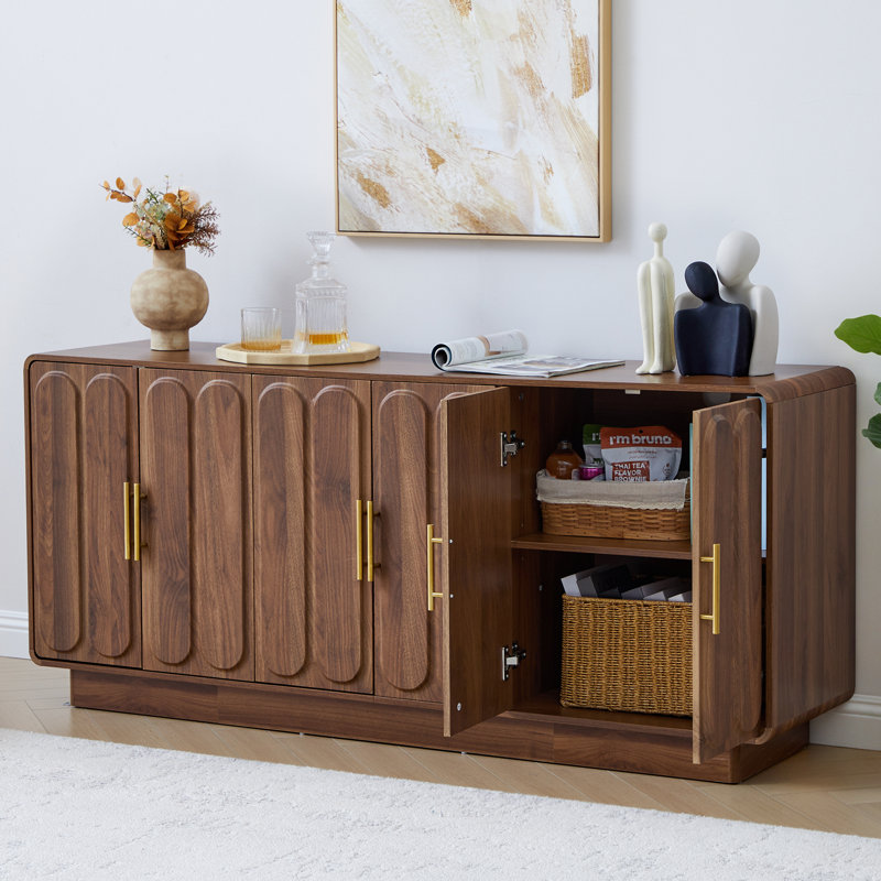 62.99'' Wide Sideboard With Adjustable Shelf, Walnut