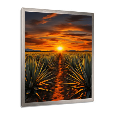 «Arabella Orange Green», art mexicain, tequila lever de soleil sur toile