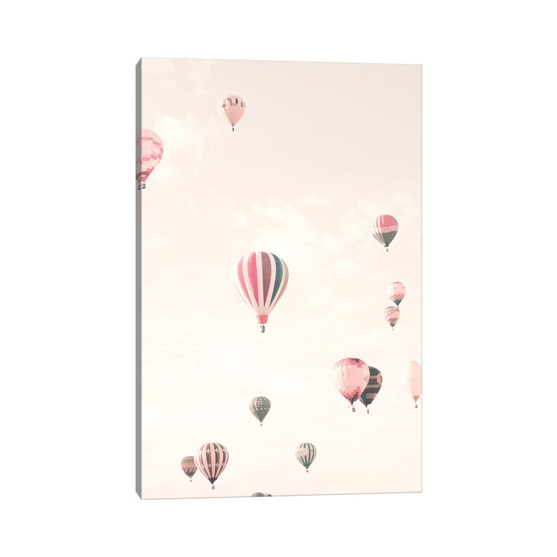 Soft Hot Air Balloons by Caroline Mint - Wrapped Canvas Painting, 66.04 cm H x 45.72 cm W x 1.91 cm D