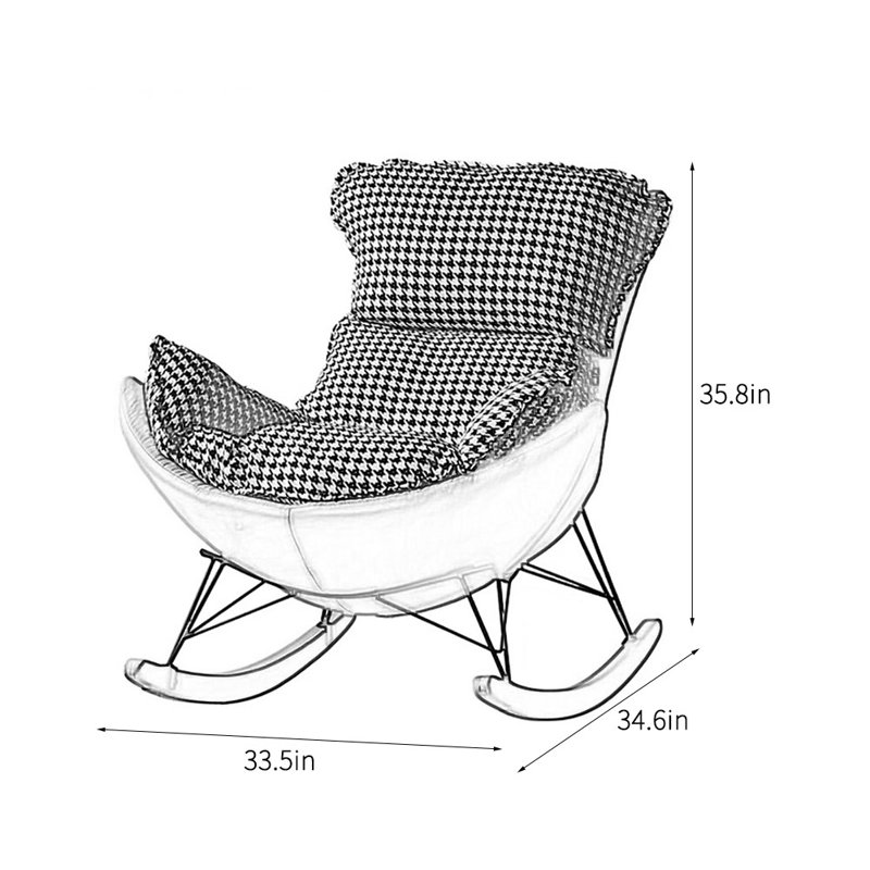 Chaise berçante décontractée de luxe pour salon décontracté