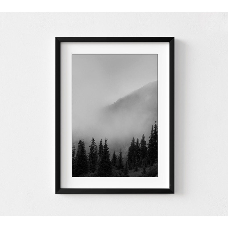 Paysage de montagne noir et blanc, art mural surdimensionné, impressions de photos d'arbres, cadres photo, art mural de grande forêt, photos noir et blanc