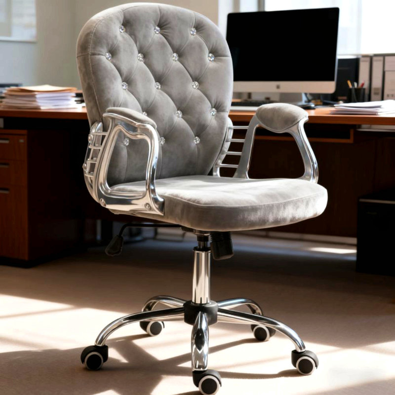 Chaise de bureau capitonnée de luxe, choix élégant pour la maison et le bureau, confort moelleux