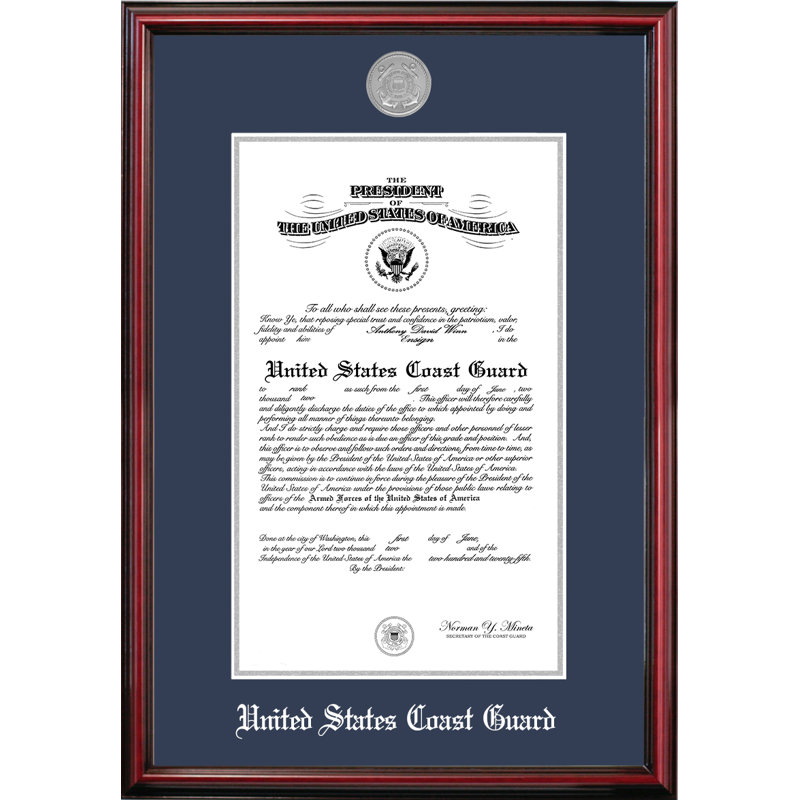 Cadre photo petit lit à certificat coast guard, 11 po x 14 po