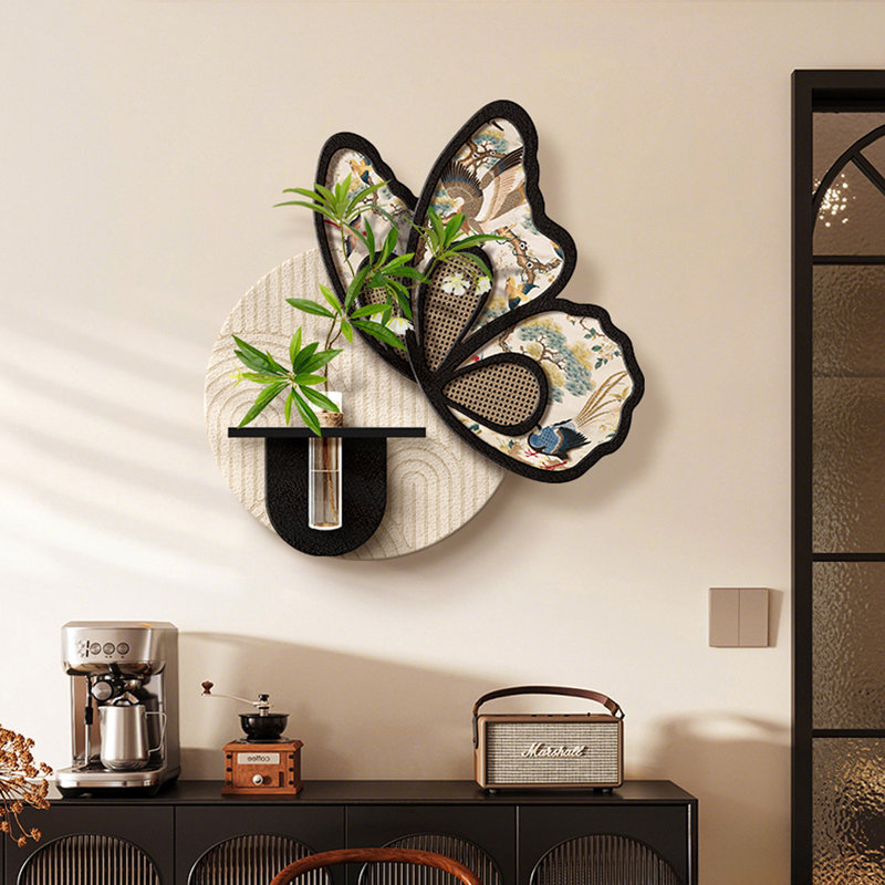 Art mural noir et blanc en forme de grès, H 15,75 po x l 16,54 po