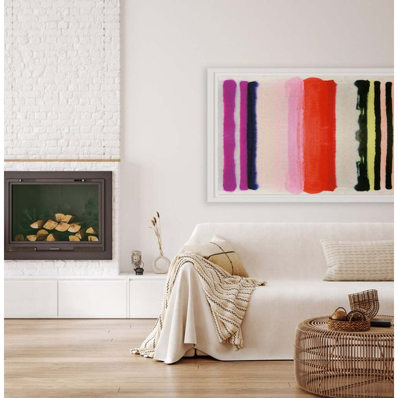 Vibrant Stripe By Kristi Kohut, White Wood, 18" H x 24" W