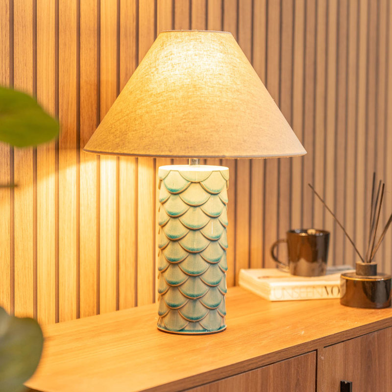 Athena Ceramic Table Lamp, Yes, Teal