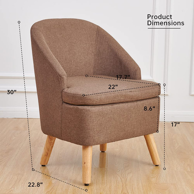 Florrine Upholstered Armchair, Coffee Linen Blend